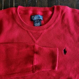 Polo Ralph Lauren V Neck Sweater Embroidered Boys Size Large 14-16
